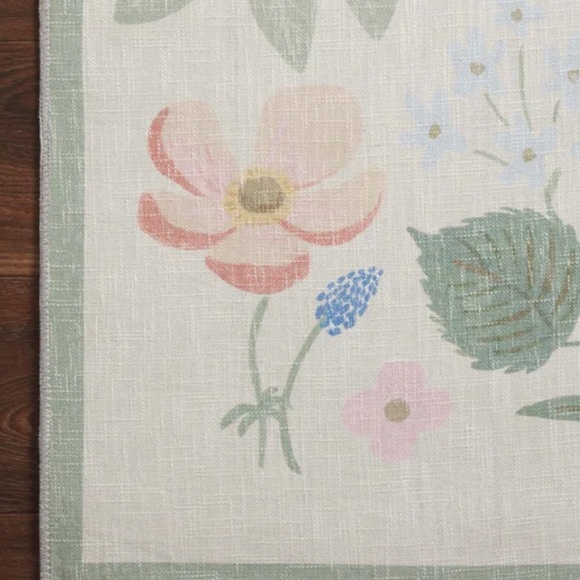 NWT Rifle Paper Co x Loloi runner rug 2x5, Floral Strawberry Fields pattern - Picture 4 of 4